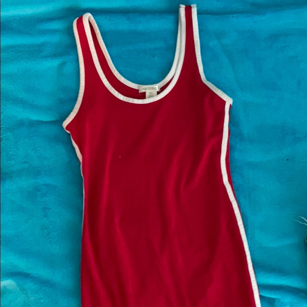 Form fitting red dress